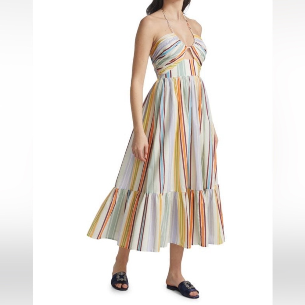 Alemais Axum Striped Halter Dress